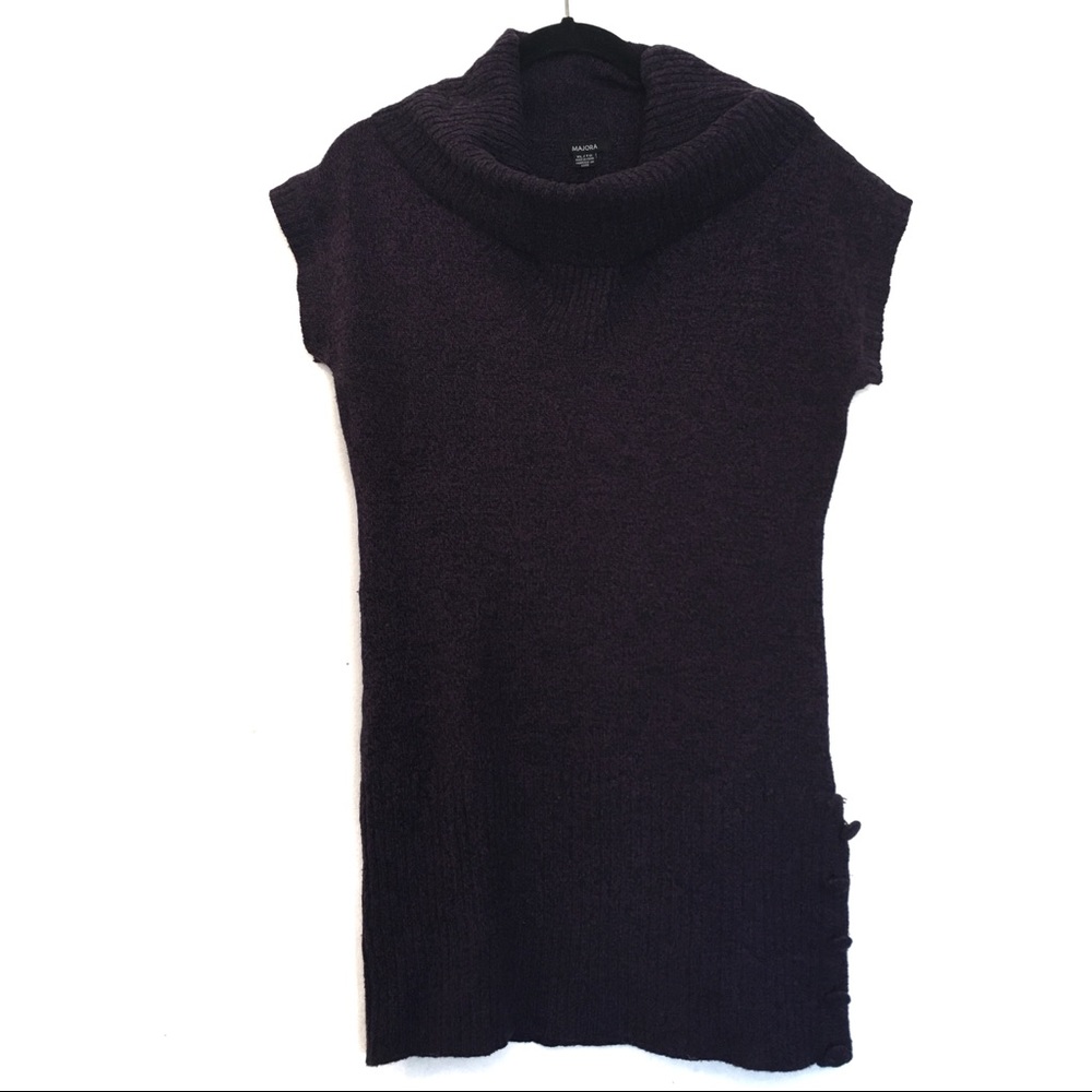 [MAJORA]Short Sleeve Cowl Neck Pullover Sweater XL